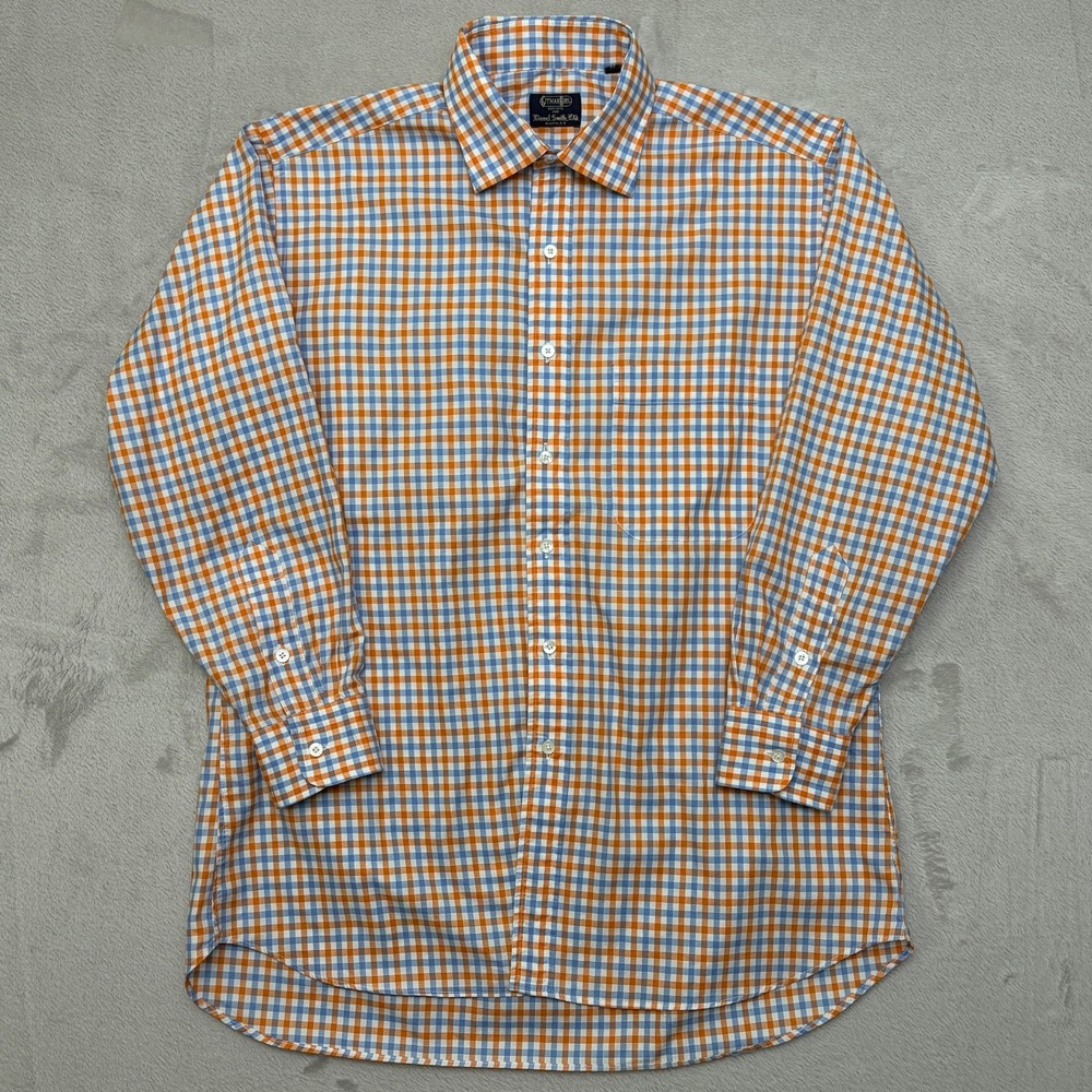 Gitman Bros for Lionel Smith Ltd SC Spread Collar Gingham Shirt 16.5-33 made USA
